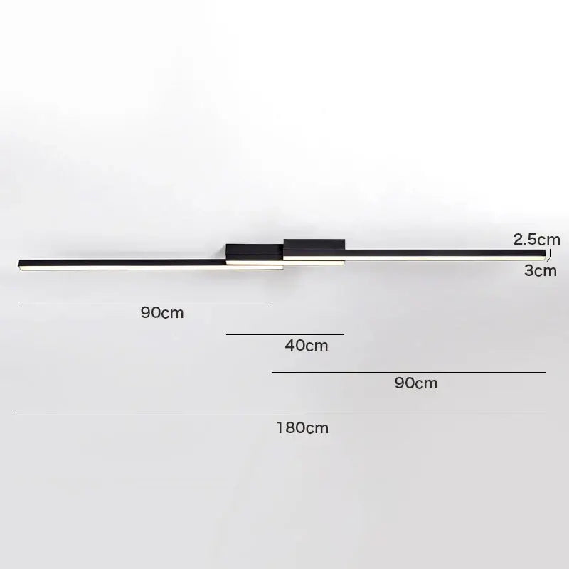 Modern black and white linear led ceiling light with minimalist design ideal for living room decorbites led ceiling fixture