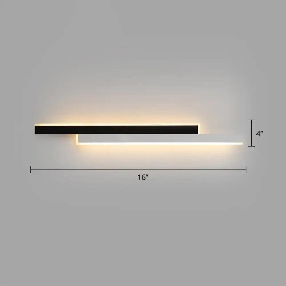 Modern black and white linear led wall light with sleek minimalist design ideal for corridor lighting