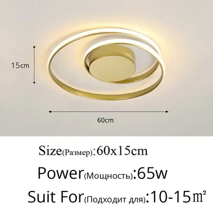 Modern black and white minimalist led ceiling light with gold finish and concentric rings decorbites led ceiling for living room