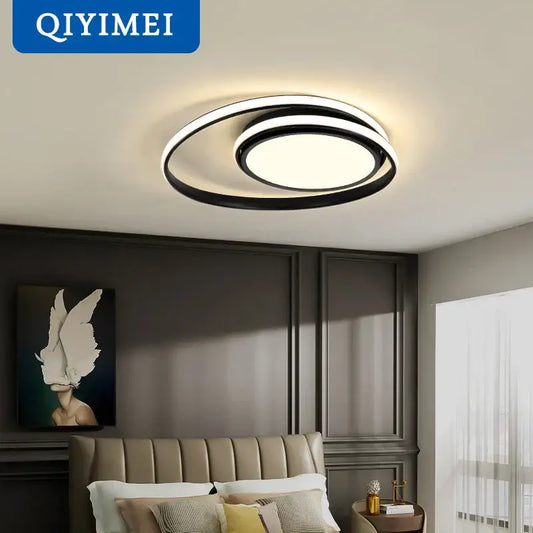 Modern black and white minimalist led ceiling light with circular design ideal for living room decorbites led ceiling light