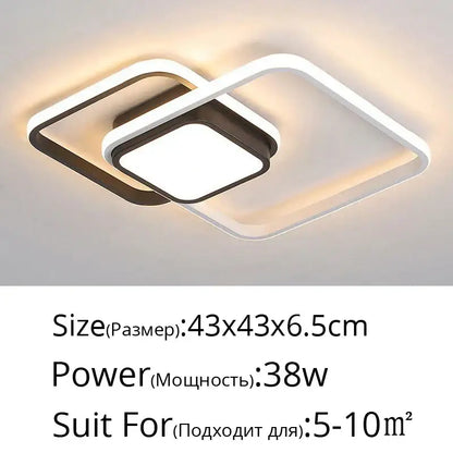 Modern black and white rectangular LED ceiling light with sleek geometric design for living room decorbites LED ceiling