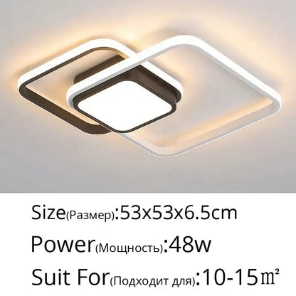 Modern black and white rectangular led ceiling light with sleek frame emitting warm ambient illumination for living room decorbites led ceiling