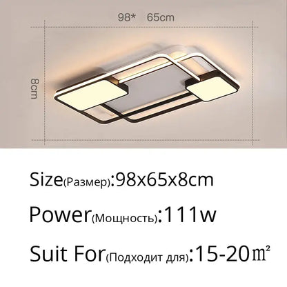 Modern black and white rectangular led ceiling light with sleek metal frame and warm white glow for living room decorbites ceiling light