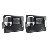 Modern black and white dmx led fog machine with rectangular housing and circular lights for party room effects