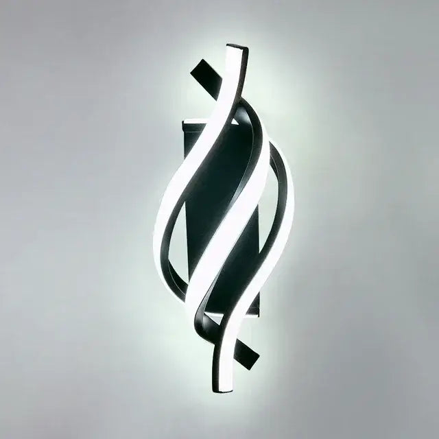 Modern black and white sculptural led wall lamps with sleek curved design for stylish bedroom lighting wall lamps