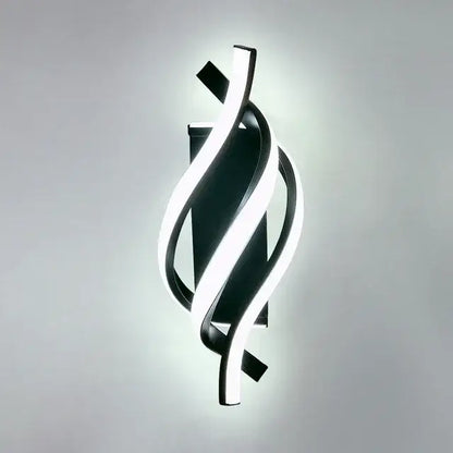 Modern black and white sculptural led wall lamps with sleek curved design for stylish bedroom lighting wall lamps