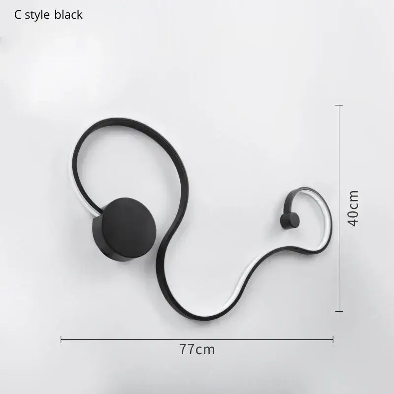 Modern black c-style wall lamp with curved metallic frame perfect for decorbites contemporary acrylic wall decor