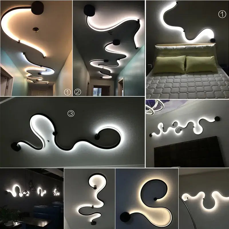 Modern black and white wall lamps with sleek abstract design in contemporary acrylic for decorbites bedroom decor