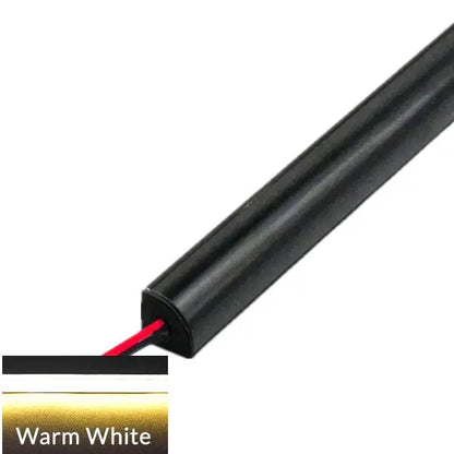 Modern black and white tube bar light with black cylindrical cover and warm white decorbites led black strip lighting