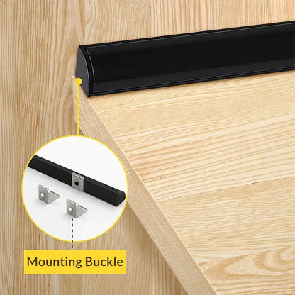 Black sleek matte metal door threshold strip with matching brackets for modern black and white tube bar light decorbites led black