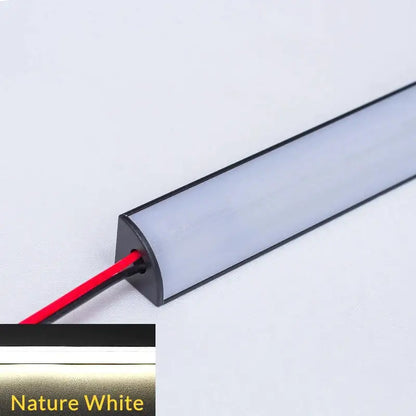 Modern black and white tube bar light featuring nature white led strip with sleek rectangular design and black edge casing
