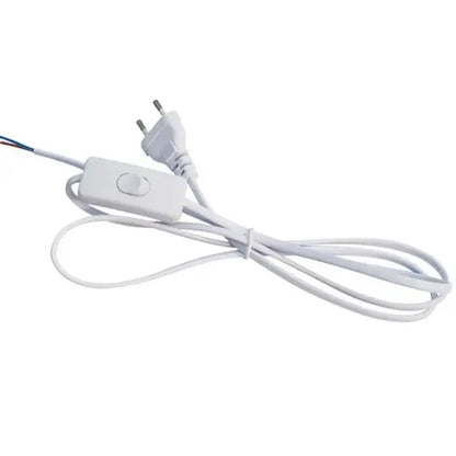 White electrical cord with integrated switch and european plug for modern black and white tube bar light decorbites led black