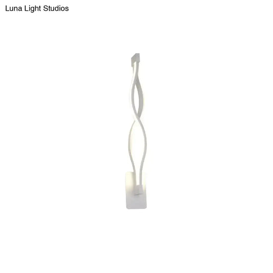 Modern black and white twisted wall light sconce with sleek minimalist design for living room 110v-120v use