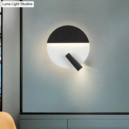 Modern black and white wall sconce with adjustable spotlight and sleek minimalist design for bedroom stunning wall light