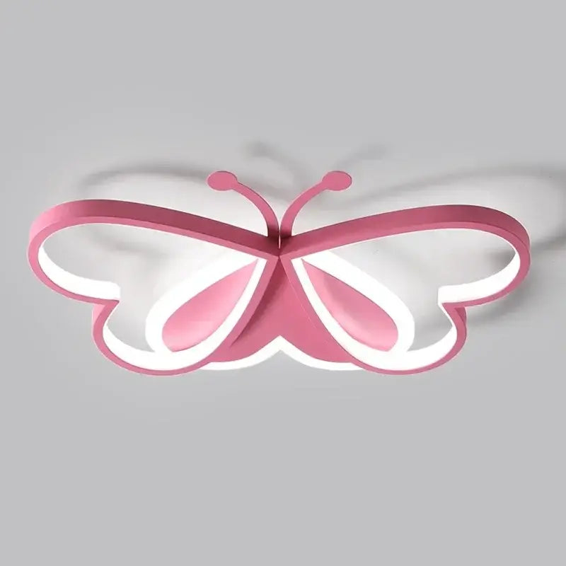 Modern blue butterfly ceiling light with pink illuminated led wings and antennae for bedroom decorbites butterfly ceiling light
