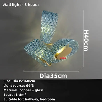 Modern blue glass led pendant lamps with textured glass and copper accents for dining room decorbites blue glass