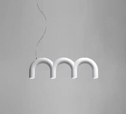 White u-shaped pendant light with sleek minimalist design for decorbites blue metal arch chandelier kitchen pendant light