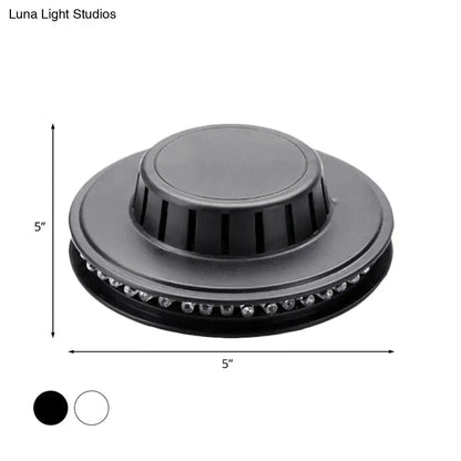 Modern blue ufo karaoke bar wall light black circular led fixture with central hub and bulbs for karaoke bar wall use