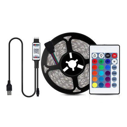 Black led strip light with remote control and usb adapter for decorbites bluetooth rgb modern bedroom lighting