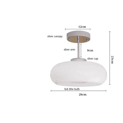 Modern white frosted glass pendant light with silver metal canopy and arm ideal for decorbites copper bauhaus led lighting