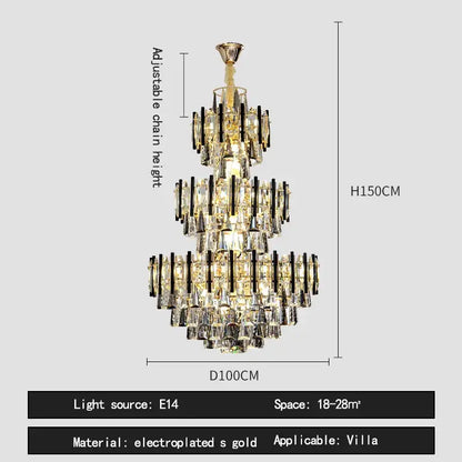 Modern brass and black crystal hollow villa chandelier with electroplated gold and crystal droplets for living room decorbites crystal hollow