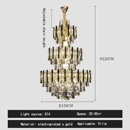 Modern brass and black crystal hollow villa chandelier with electroplated gold and clear crystal droplets for living room decorbites crystal hollow
