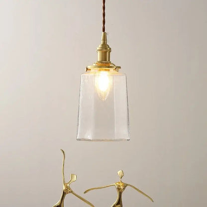Modern brass and clear glass led pendant lamp with a braided cord ideal for dining room decorbites clear glass design