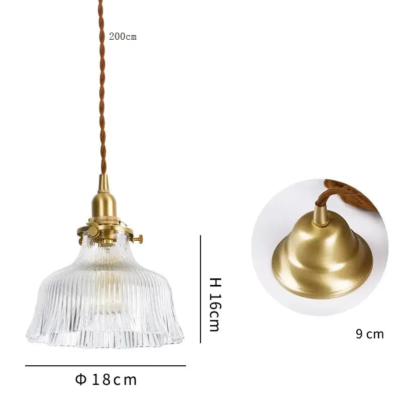 Modern brass and clear glass led pendant light with ribbed glass shade for dining room decorbites clear glass decor