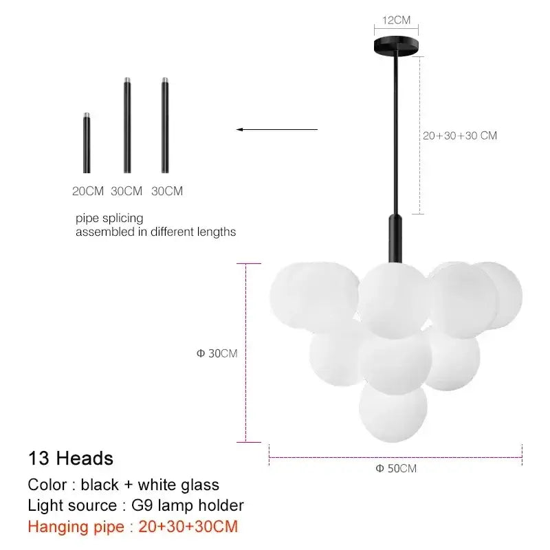 Modern brass and frosted glass chandelier featuring a white glass globe pendant light with black metal pipe for elegant decorbites elegant glass chandelier designs