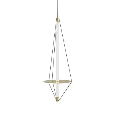 Modern brass and white led disc pendant light with frosted glass tube and gold fittings for bedroom pendant light decorbites disc pendant