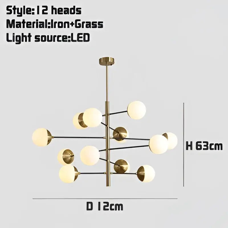Modern brass and black glass bubble chandelier with asymmetrical spherical bulbs for dining room decorbites glass bubble lighting
