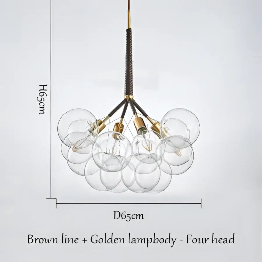 Modern brass bubble chandelier with glass bubbles brown textured line and golden lampbody for bedroom lighting decorbites bubble chandelier