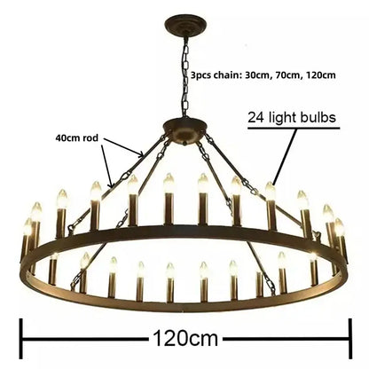 Modern brass double tier pendant chandelier with bronze finish and 24 candle-style bulbs for living room decorbites black metal led