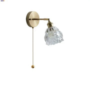Modern brass floral wall sconce with faceted clear glass shade for decorbites clear glass stair light decor