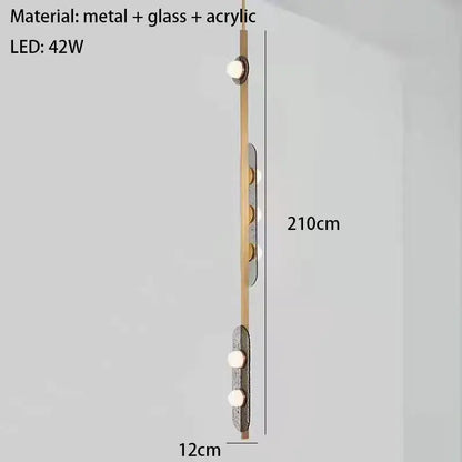 Modern brass dining room pendant light with gray glass led panels and slim metal frame in glass led chandeliers design