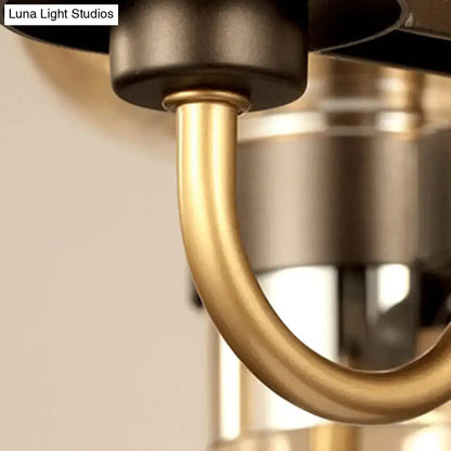Curved brass arm of decorbites modernist pendant lamp with linear design suitable for 110v-120v and 220v-240v bulbs