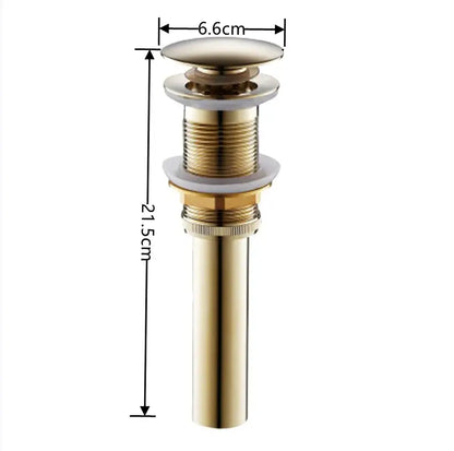 Modern brass pop up drain with gold-toned finish and sleek cylindrical body for bathroom sink decorbites brass pop