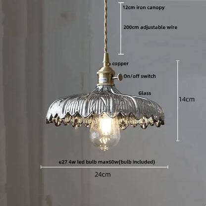 Modern brass ribbed clear glass pendant lamp with textured silver-toned shade and brass fittings for dining room decorbites clear glass