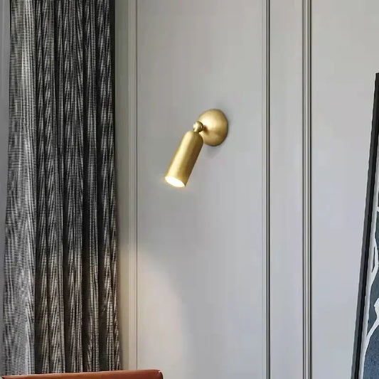 Modern brass rotatable led wall sconces with gold finish and adjustable arm for bedroom spotlight decorbites brass rotatable