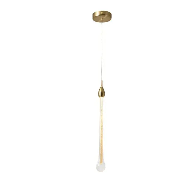 Modern brass round stairs led chandelier with gold-toned metal and slender glass stem for villa dining room decorbites 3w round
