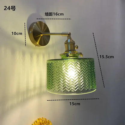 Modern brass ruffled clear glass led wall sconce with green zigzag glass and brass hardware for bathroom decorbites clear glass wall sconce