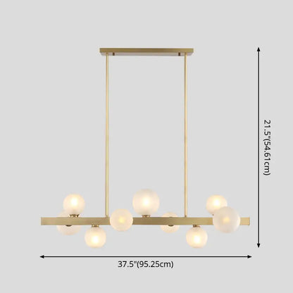 Modern brass simplicity globe pendant dining room light featuring frosted glass globe bulbs for elegant illumination