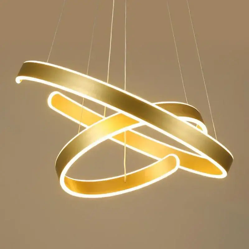 Modern bronze circle rings acrylic pendant light features a gold-colored led chandelier with three interlocking circle rings ideal for dining room decorbites circle rings acrylic design