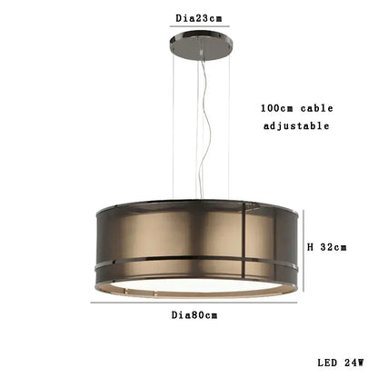 Modern bronze pendant light with designer fabric ceiling finish and adjustable 100cm cable for dining room decorbites design