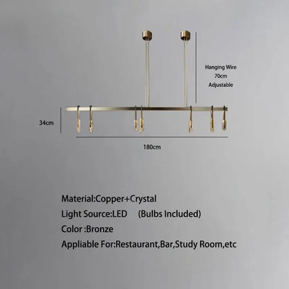 Modern bronze led crystal hanging lamp with six LED light fixtures for living room decorbites bronze led lighting