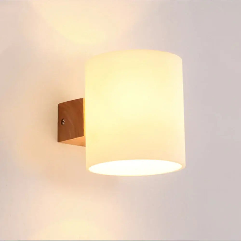 Modern bronze led wooden wall sconce with frosted glass shade and wooden wall mounting bracket for bedroom decorbites led wooden use