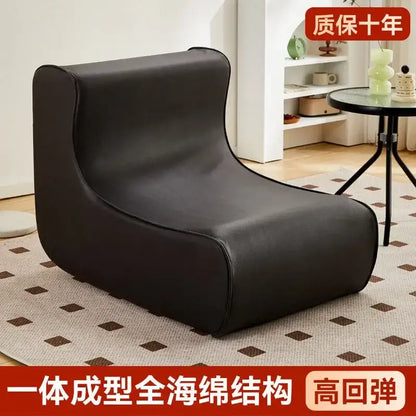 Modern brown and black faux leather cozy sofa chair with sleek design and high-resilience foam for living room comfort