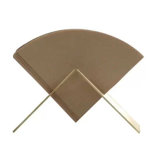 Modern brown coffee filter holder with metallic stand by decorbites for stylish kitchen storage and organization
