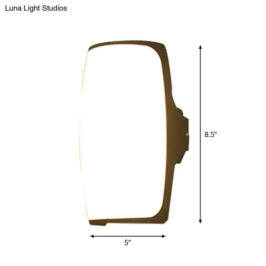 Modern brown rectangular wall light with fixture height 8.5in LED bedroom fixture bulb included