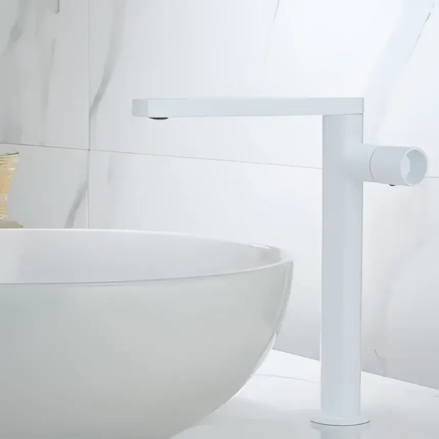 White modern basin faucet with sleek minimalist design and matte finish for decorbites brushed gold bathroom mixer tap